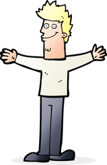 cartoon happy man