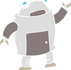 flat color illustration of a cartoon robot