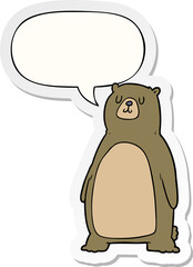 cartoon bear and speech bubble sticker