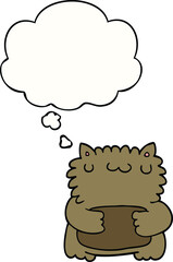 cartoon bear and thought bubble