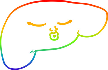 rainbow gradient line drawing cartoon pretty liver