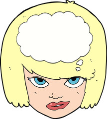 cartoon woman thinking