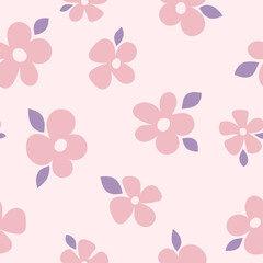 Cute seamless pattern with small flower. Subtle floral background. Design for fashion, fabric, wallpaper and all prints. Small pink flowers.