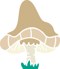 cartoon doodle of a single mushroom