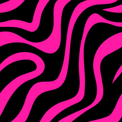 Glamour pink seamless patterns. Fashionable leopard, zebra background. 90s, 00s aesthetic. Pink and black colors.