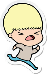 Fototapeta premium sticker of a cartoon stressed man