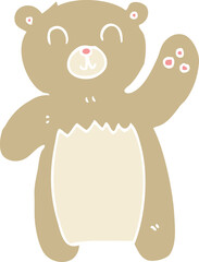 flat color illustration of a cartoon teddy bear