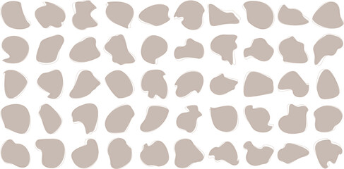 Liquid and fluid shape Biege color symbol 50 Set