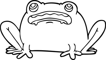 line drawing cartoon frog