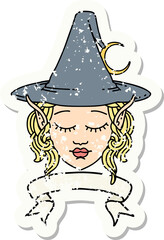 elf mage character face with banner illustration