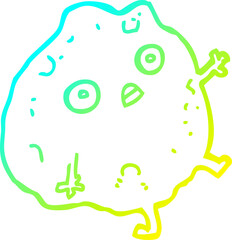 cold gradient line drawing cartoon rock falling