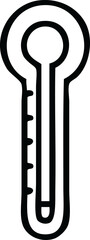 line drawing cartoon glass thermometer