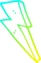 cold gradient line drawing cartoon lightning bolt