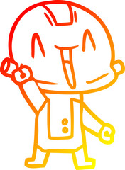 warm gradient line drawing cartoon robot