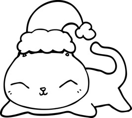 cute cartoon christmas cat
