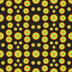 abstract background with circles,70's wallpaper seamless pattern with colorful of circles shape,retro style,fabric print with canvas texture.