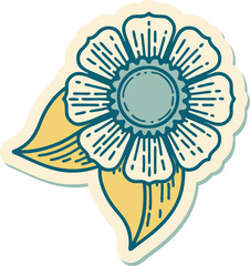 tattoo style sticker of a flower