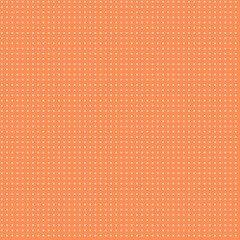 Obraz premium 70's wallpaper seamless pattern with polkadots on orange background, retro style,fabric print with canvas texture.