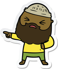 sticker of a cartoon man with beard