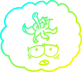 cold gradient line drawing cartoon tomato