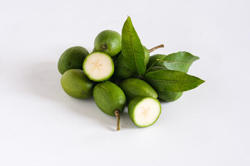 kedondong or ambarella is a tropical fruit. this fruit usually used in salad fruit or rujak and juice