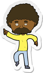 Fototapeta premium sticker of a cartoon seventies style man disco dancing