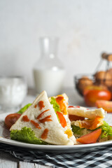 breakfast sandwich on the table