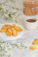 lidah kucing or cat tongue cookies , popular in hari raya