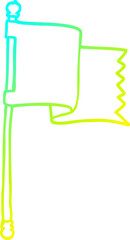 cold gradient line drawing cartoon waving flag