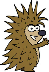 cartoon doodle spiky hedgehog