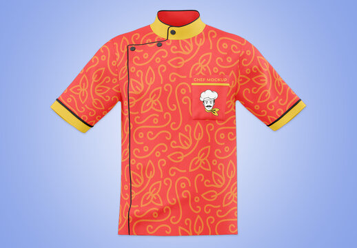 Men's Short Sleeve Chef's Jacket Mockup