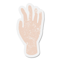 waving hand grunge sticker