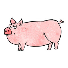textured cartoon huge pig
