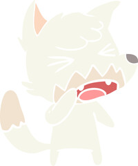 angry flat color style cartoon fox