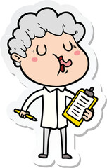 sticker of a cartoon man singing