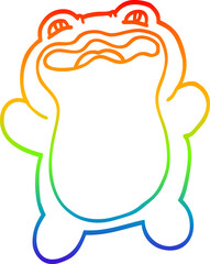 rainbow gradient line drawing funny cartoon frog
