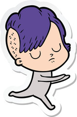 sticker of a cartoon woman