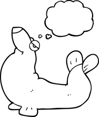 thought bubble cartoon proud seal