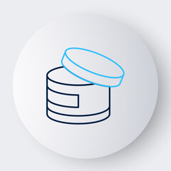 Line Cream or lotion cosmetic tube icon isolated on white background. Body care products for woman. Colorful outline concept. Vector