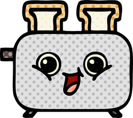 comic book style cartoon of a toaster