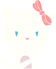 cute flat color style cartoon cat