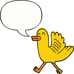 cartoon duck and speech bubble