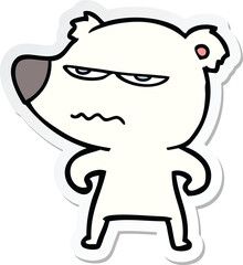 sticker of a angry bear polar cartoon