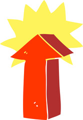 flat color illustration of a cartoon arrow