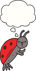 cute cartoon ladybug and thought bubble