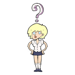 cartoon confused woman