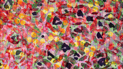 Fototapeta premium Abstract background pattern made from multi-colored pieces of fabric, textile, cloth
