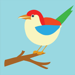 A bird on a branch vector art work
