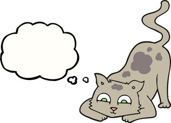 thought bubble cartoon cat