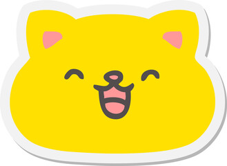 cute little cat face sticker